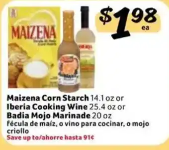 Maizena Corn Starch or Iberia Cooking Wine or Badia Mojo Marinade