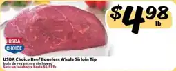 Fresco y Más Usda choice beef boneless whole sirloin tip offer