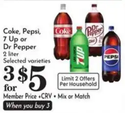 Pavilions Coke, Pepsi, 7 Up or Dr Pepper offer