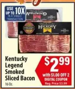 Food Giant Kentucky Legend Smoked Sliced Bacon offer