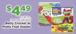 Homeland Market Betty Crocker or Motts Fruit Snacks offer