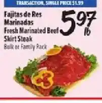 Fiesta Mart Fajitas de Res Marinadas Fresh Marinated Beef Skirt Steak offer