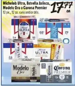 Fiesta Mart Michelob Ultra, Estrella Jalisco, Modelo Oro or Corona Premier offer