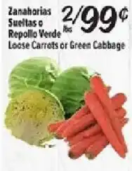 Fiesta Mart Loose Carrots or Green Cabbage offer