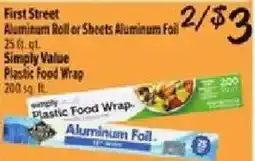 Fiesta Mart First Street aluminum foil or sheets aluminum foil offer