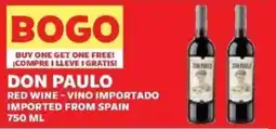 Sedano's Don Paulo red wine offer