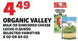 Sedano's Organic Valley milk or shredded cheese offer