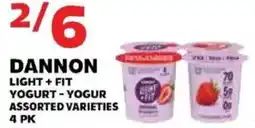 Sedano's Dannon light + fit yogurt offer