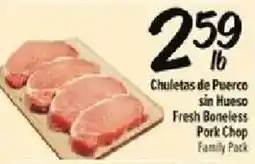 Fiesta Mart Fresh Boneless Pork Chop Family Pack offer