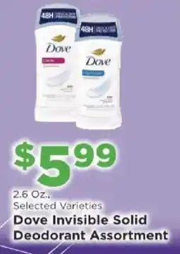 Homeland Market Dove Invisible Solid Deodorant Assortment offer
