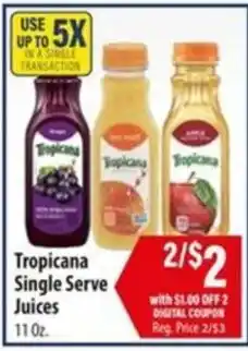 Food Giant Tropicana Single Serve Juices offer