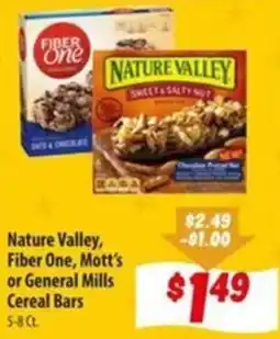 Food Giant Nature Valley, Fiber One, Mott's or General Mills Cereal Bars offer