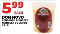 Sedano's Don Novo rendered pork fat offer