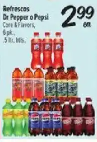 Fiesta Mart Dr Pepper or Pepsi Core & Flavors offer