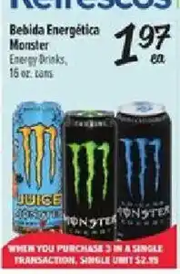 Fiesta Mart Monster energy drinks offer
