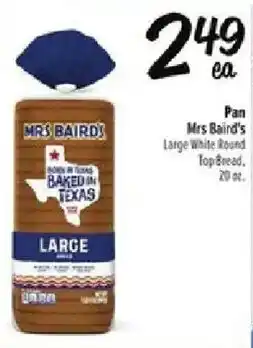 Fiesta Mart Mrs Baird's large white round top bread offer