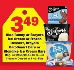 Schnucks Blue Bunny or Breyers Ice Cream or Frozen Dessert, Breyers CarbSmart Bars or Klondike Ice Cream Bars offer