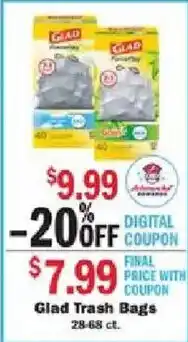 Schnucks Glad Trash Bags offer