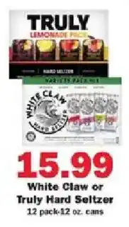 Schnucks White Claw or Truly Hard Seltzer offer