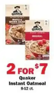 Schnucks Quaker instant oatmeal offer