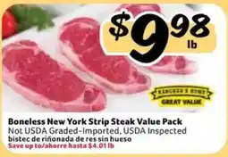 Fresco y Más Rancher's Home Boneless New York Strip Steak Value Pack offer