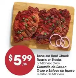 Food 4 Less Boneless Beef Chuck Roasts or Steaks offer