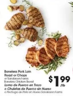 Food 4 Less Boneless Pork Loin Roast or Chops offer