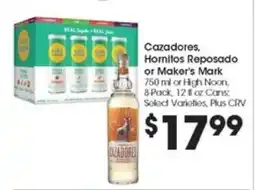 Food 4 Less Cazadores, Hornitos Reposado or Maker's Mark offer