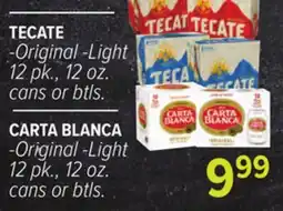 Cermak Fresh Market TECATE -Original -Light CARTA BLANCA -Original -Light offer