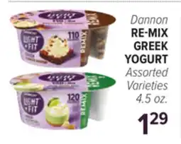 Cermak Fresh Market Dannon RE-MIX GREEK YOGURT offer