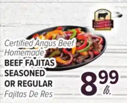 Cermak Fresh Market Certified Angus Beef Homemade BEEF FAJITAS SEASONED OR REGULAR offer