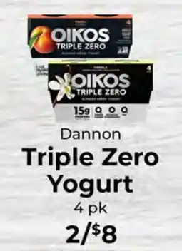 Sunset Foods Dannon Triple Zero Yogurt offer
