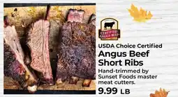 Sunset Foods USDA Choice Certified Angus Beef Short Ribs offer