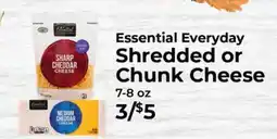 Sunset Foods Essential Everyday Shredded or Chunk Cheese offer