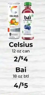 Sunset Foods Celsius Bai offer