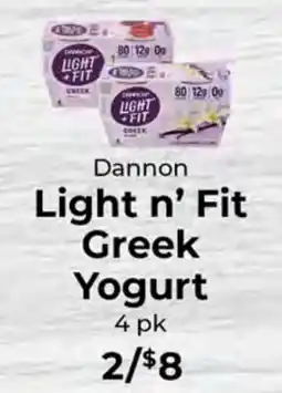 Sunset Foods Dannon Light n' Fit Greek Yogurt offer