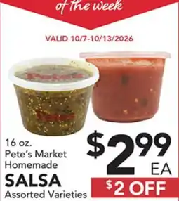 Pete's Fresh Market 16 oz. Pete's Market Homemade Salsa offer