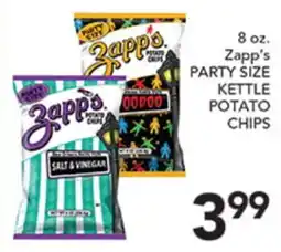 Pete's Fresh Market 8 oz. Zapp's PARTY SIZE KETTLE POTATO CHIPS offer
