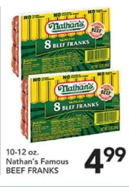 Pete's Fresh Market Nathan's Famous BEEF FRANKS offer