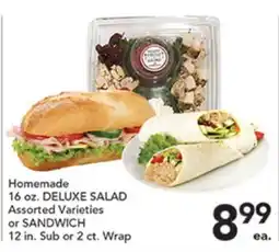 Pete's Fresh Market Homemade 16 oz. DELUXE SALAD Assorted Varieties or SANDWICH 12 in. Sub or 2 ct. Wrap offer