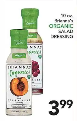 Pete's Fresh Market 10 oz. Brianna's ORGANIC SALAD DRESSING offer