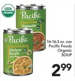 Pete's Fresh Market 16-16.3 oz. can Pacific Foods Organic SOUP offer
