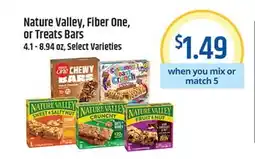 Pete's Fresh Market Nature Valley, Fiber One, or Treats Bars offer