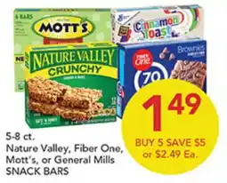 Pete's Fresh Market Nature Valley, Fiber One, Mott's, or General Mills SNACK BARS offer