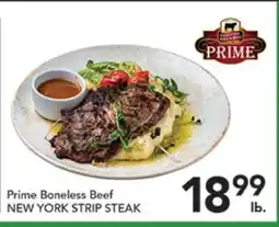 Pete's Fresh Market Prime Boneless Beef NEW YORK STRIP STEAK offer