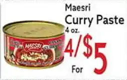 World Fresh Market Maesri Curry Paste offer