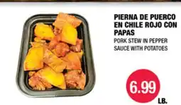 Carnicerias Jimenez PIERNA DE PUERCO EN CHILE ROJO CON PAPAS offer