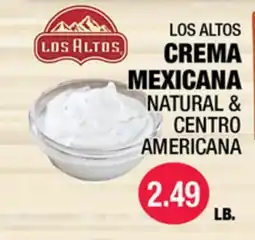 Carnicerias Jimenez LOS ALTOS CREMA MEXICANA NATURAL & CENTRO AMERICANA offer
