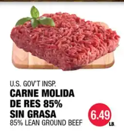 Carnicerias Jimenez U.S. GOV'T INSPI. CARNE MOLIDA DE RES 85% SIN GRASA offer
