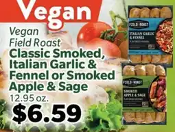 Living Fresh Market Vegan Field Roast Classic Smoked, Italian Garlic & Fennel or Smoked Apple & Sage offer